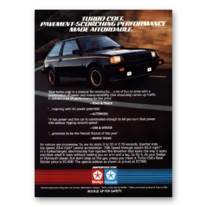 1982 Dodge Colt Print Ad | Pavement Scorching
