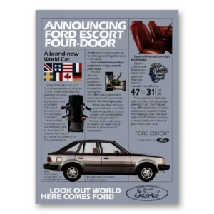 1982 Ford Escort Print Ad | Four Door