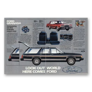 1982 Ford Granada Print Ad | Look Out World