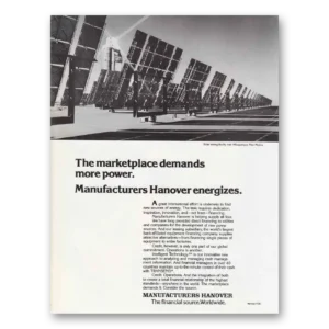 1982 Manufacturers Hanover Print Ad | Solar Testing