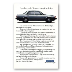 1982 Honda Accord Print Ad | Door Closing