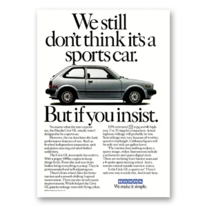 1982 Honda Civic Print Ad | Sports Car