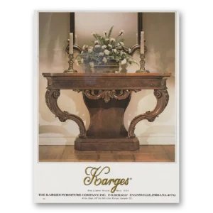 1982 Karges Furniture Print Ad | Cabinet Makers