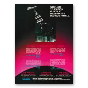 1982 Marcus Hotel Print Ad | Satellite Television