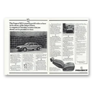 1981 Peugeot 505 Print Ad | Sahara Desert