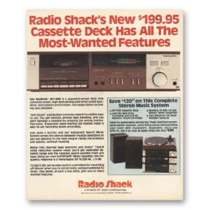 1982 Radio Shack Print Ad | Cassette Deck