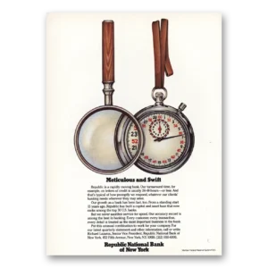 1982 Republic National Bank Print Ad | Meticulous And Swift