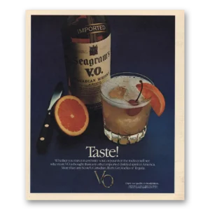 1982 Seagrams VO Whisky Print Ad | Canadian Whisky