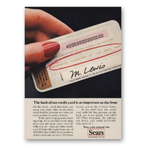 1982 Sears Credit Cards Print Ad | Credit Card