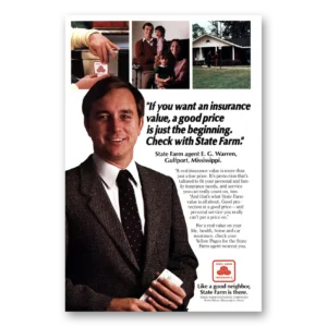1982 State Farm Insurance Print Ad | E G Warren