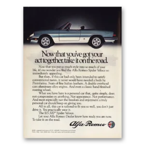 1983 Alfa Romeo Spider Print Ad | Act Together