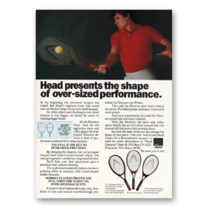 1983 Head Tennis Racquet Print Ad | Shape Over Sized Performance
