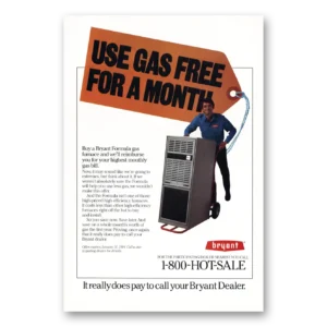 1983 Bryant Furnace Print Ad | Use Gas Free