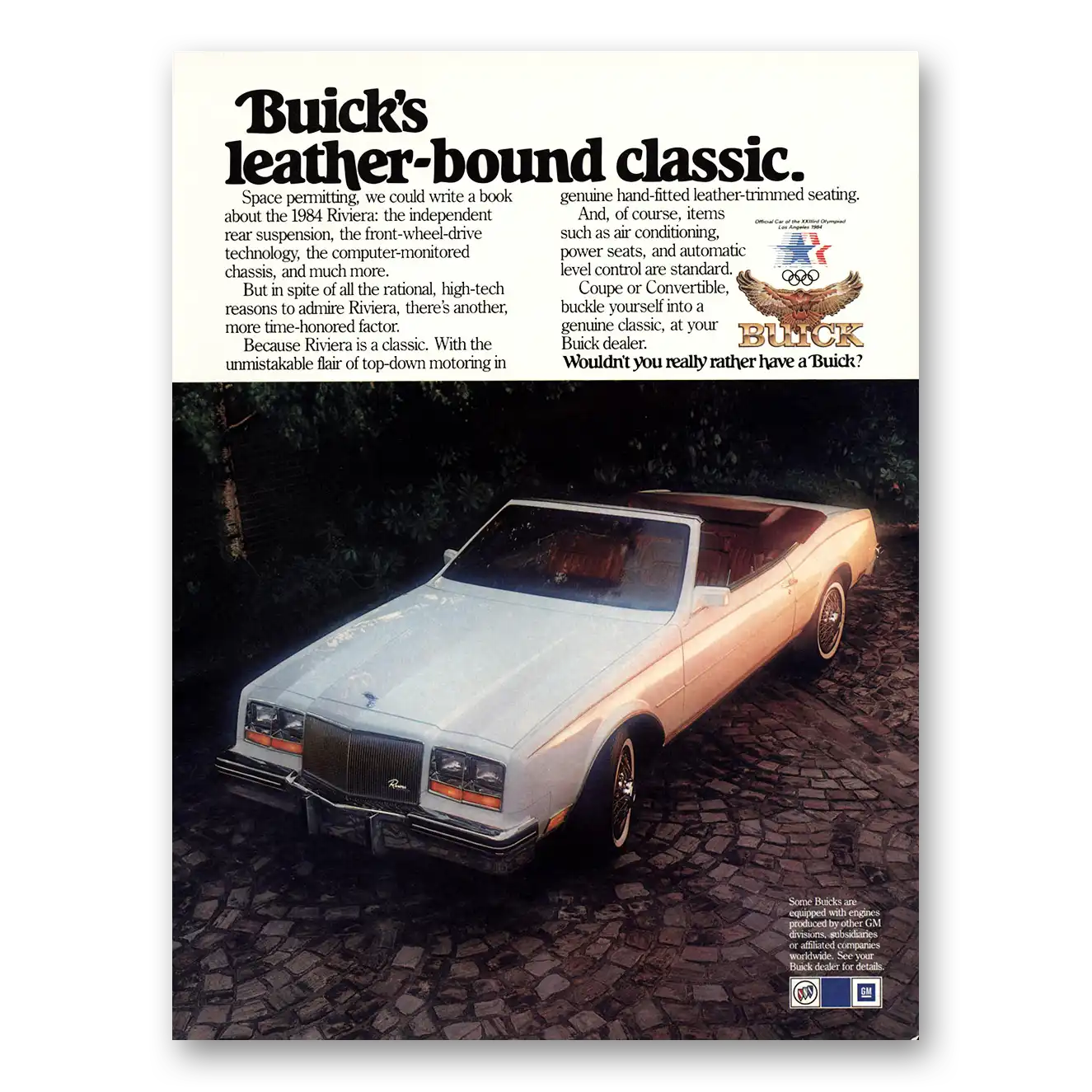 1984 Buick Riviera Print Ad | Leather Bound