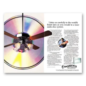 1983 Casablanca Fan Print Ad | Listen Carefully