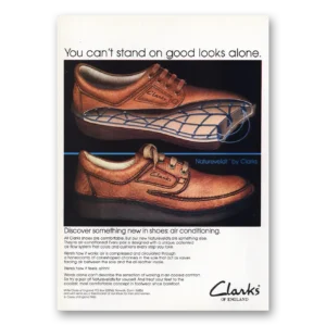 1983 Clarks Shoes Print Ad | Cant Stand On Good Looks Alone