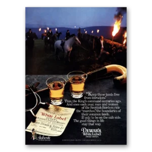 1983 Dewars White Label Print Ad | Lands Free