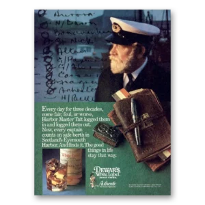 1983 Dewars White Label Print Ad | Harbor Master Tait