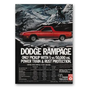 1983 Dodge Rampage Print Ad | Power Train