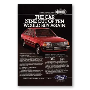 1983 Ford Escort Print Ad | Nine Out Ten