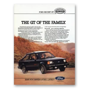 1983 Ford Escort Print Ad | Gt Family