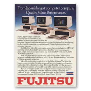 1983 Fujitsu Computers Print Ad | Micro 16