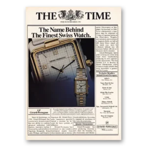 1983 Girard Perregaux Print Ad | Name Behind Finest Swiss Watch