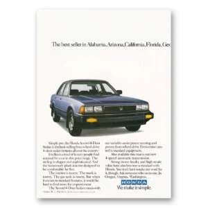 1983 Honda Accord Print Ad | Best Seller