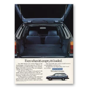 1983 Honda Civic Print Ad | Even When Empty Its Loaded
