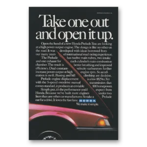 1983 Honda Prelude Print Ad | Take One Out