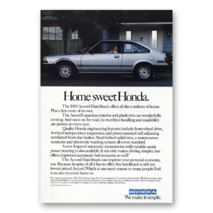 1983 Honda Accord Print Ad | Home Sweet Honda