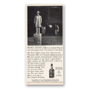 1983 Jack Daniels Print Ad | Always Asks Statue