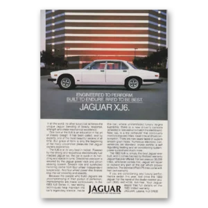 1983 Jaguar XJ6 Print Ad | Engineered To Perform