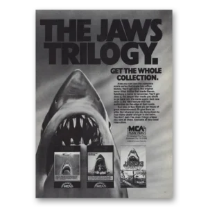 1983 The Jaws Trilogy Promo Print Ad | Vcr