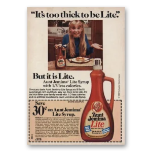 1983 Aunt Jemima Print Ad | Too Thick