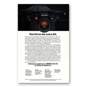 1983 Leica Cameras Print Ad | R4 Bmw 633