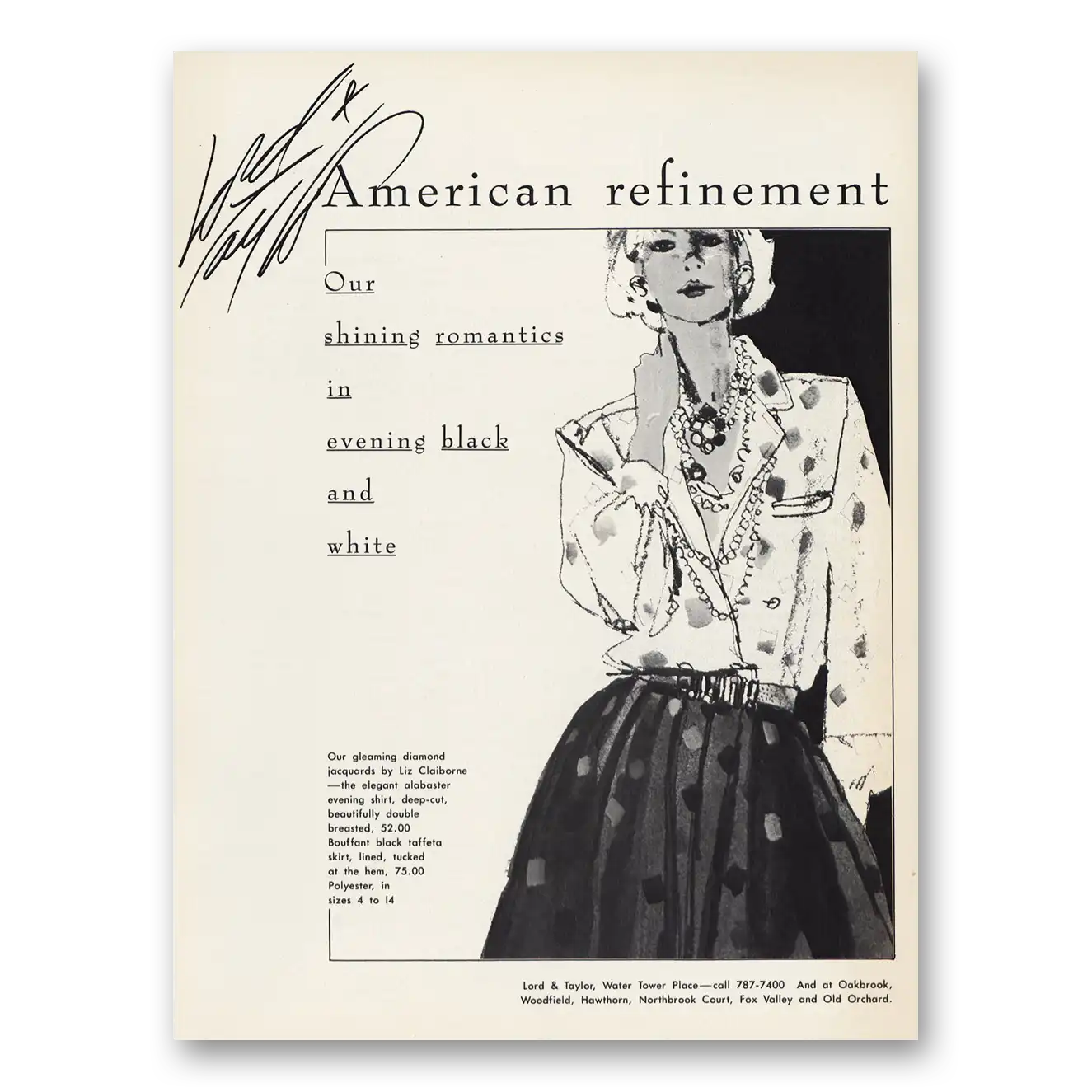 1983 Lord & Taylor Print Ad | Shining Romantics