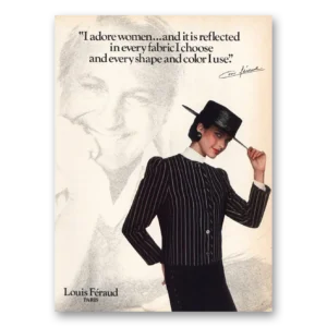 1983 Louis Feraud Fashion Print Ad | I Adore Women