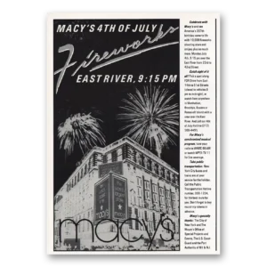 1983 Macys Print Ad | 4th Of July Fireworks East River