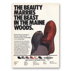 1983 Maine Woods Print Ad | Beauty Marries The Beast