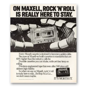 1983 Maxwell Cassette Tapes Print Ad | Rock N Roll