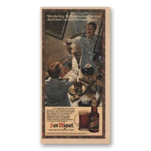 1983 San Miguel Beer Print Ad | Manila Bay First Taste Dark Beer