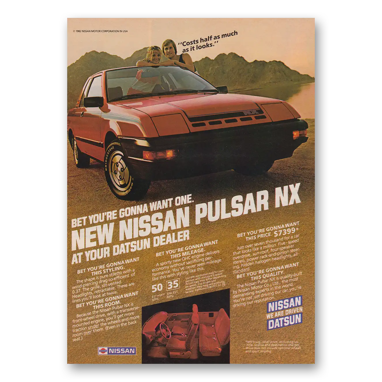 1983 Nissan Pulsar Print Ad | Half As Much