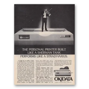 1983 Okidata Printer Print Ad | Sherman Tank