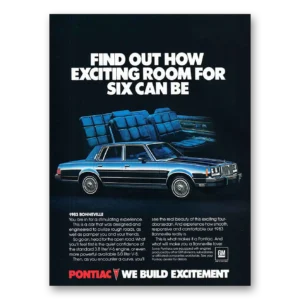 1983 Pontiac Bonneville Print Ad | Exciting Room