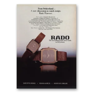 1983 Rado Watch Print Ad | Florence Watch