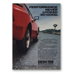 1983 Riken Tires Print Ad | Never Looked So Good
