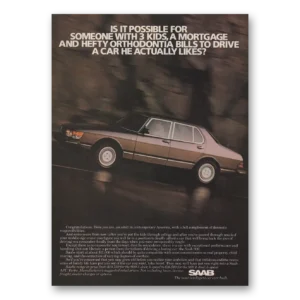 1983 Saab Print Ad | Possible For Someone With 3 Kids