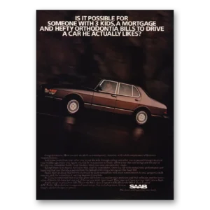 1984 Saab Print Ad | Someone With 3 Kids