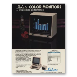 1983 Sakata Color Monitors Print Ad | Promise Performance